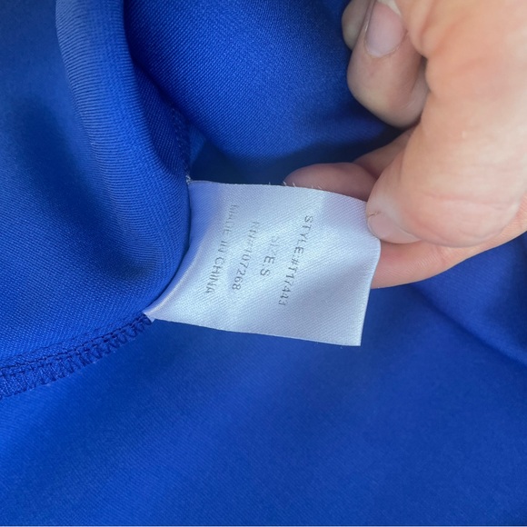 Gracia Blue Blouse Top with Synched Waist Size Small - Picture 5 of 9